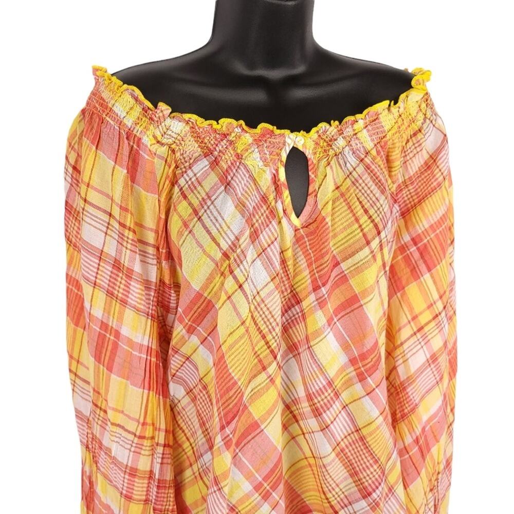 NWOT Lane Bryant Plaid Long Sleeve Blouse - Picture 3 of 11